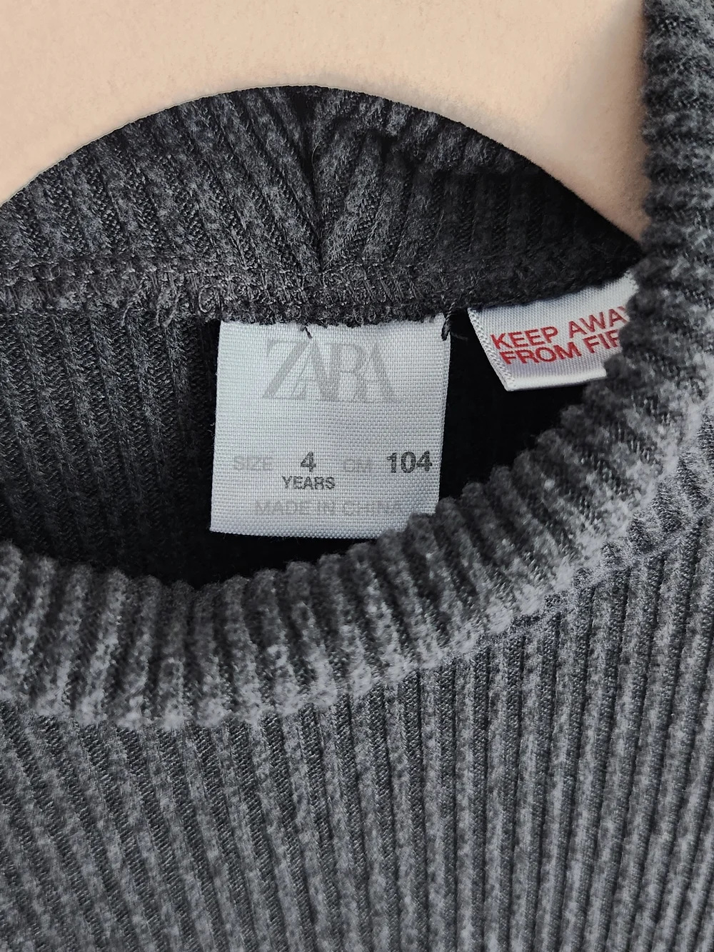 Zara Charcoal Ribbed Turtle Neck Sweater